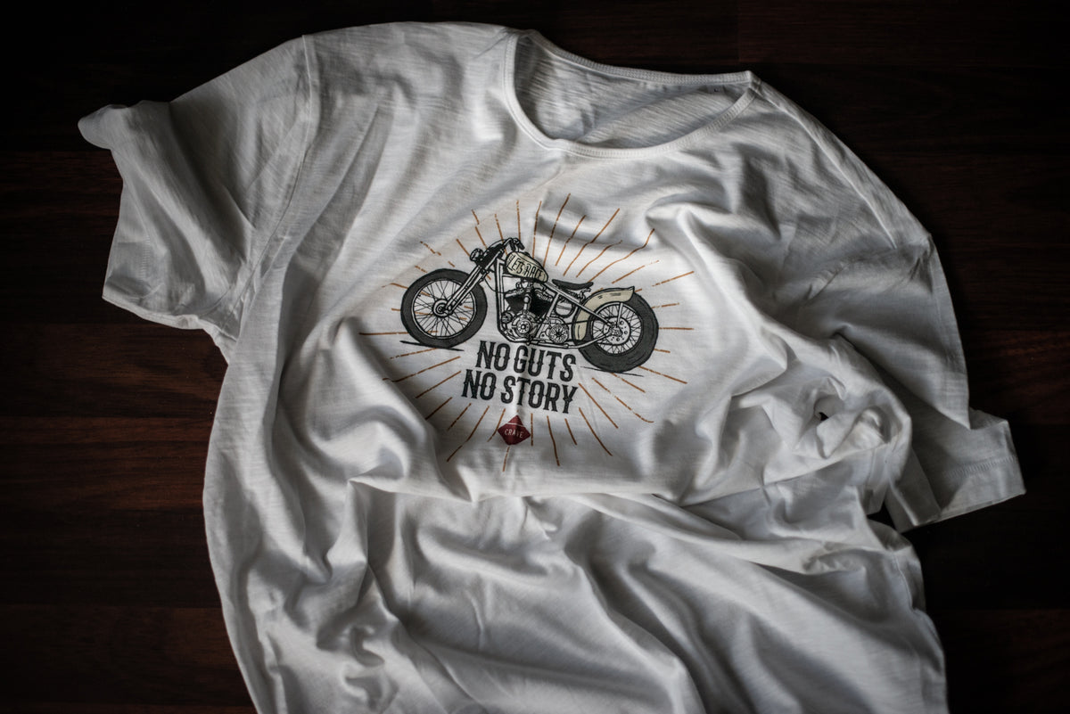Motorcycle T-shirt - Bobber - No guts no story