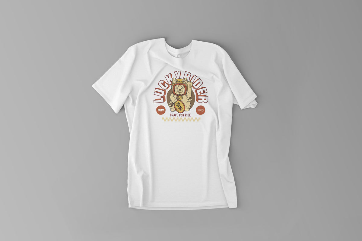 Motorcycle T-shirt - Lucky rider Cat
